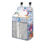 Accmor Hanging Baby Diaper Caddy Organizer, Diaper Stacker, Baby Crib Hanging Classified Storage Bag Organizer for Changing Table, Crib, Playard or Wall & Nursery Organization, White - style: Style A-White
