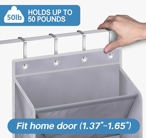 KEETDY Over The Door Shoe Organizer Fit 20 Pairs Sneakers Large Hanging Shoe Rack for Closet Door, Deep Shoe Storage Holder for Boots, Heels, Grey - color: Grey, size: 64"