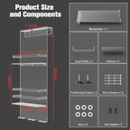 Nynelly Over The Door Shower Caddy, Acrylic Shower Caddy Shelf with Hooks, No Drilling Adjustable Hanging Shower Organizer for Bathroom Storage, Body Wash Shampoo Holder