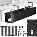 28" Under Desk Cable Management Tray- Clamp/Screw Mount Desk Cable Organizer Cable Tray Hiders for Office&Home - size: 28"L x 5.5"W