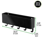 mDesign Mail, Letter Holder, Key Rack Organizer for Entryway, Kitchen - Wall Mount, Black - color: Black