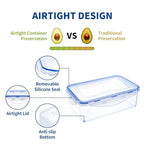 KIGI Food Storage Containers, 4 Sided Locking Lids, Airtight, Leak-Proof & Stackable, Ideal for Meal Prep, Lunch & Leftovers, Microwave & Dishwasher Safe, BPA-Free Plastic, 38 oz, 4.8 Cup, 6 Piece Set - size: 4.8 cup (6-Piece)
