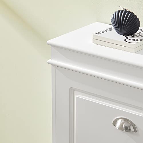 Haotian Narrow Shoe Cabinet, Slim Shoe Rack Entryway, Hidden Shoe Storage Organizer with 3 Flip Drawer for Hallway White FSR94-W - color: White, size: 3 Drawers:20.8x9.4x46"
