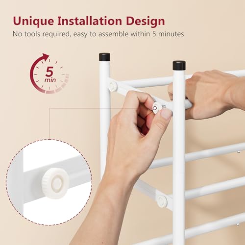 Tajsoon Expandable Shoe Rack for Closet 4 Tier, 29“-41“Adjustable & Stackable Shoe Shelf Storage, Metal Shoe Rack Organizer for Front Door Entrance, Closet, Garage, Entryway, White - color: White, size: 4 Tier