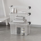 Superio Deep Storage Organizer Bin with Lid X-Deep Small Clear Storage Box with Latch for Home, Kitchen, Garage- Store, Food, Supplies, and Hair Accessories (4.75 Quart) - size: 4.75 Qt
