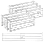 Vtopmart 8 Pack 4" Regular Upgrade Drawer Dividers for Clothes, 12.8"-22.3" Expandable Dresser Drawer Organizer, Clear Plastic Separators for Dresser, Baby Clothing, Underwear, Cosmetic, Toiletries - size: Regular-4"