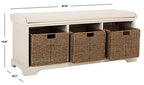 Safavieh American Homes Collection Lonan Grey and White Wicker Storage Bench - color: White
