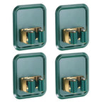 uxcell 4pcs Mop Broom Holder Wall Mount, 304 Stainless Steel Mop Broom Organizer Storage Rack, Self Adhesive Broom Hanger for Bathroom, Laundry Room, Green - color: Green