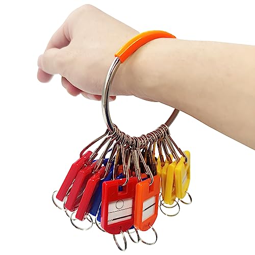 Portable Key Organizer, Key Organizer Keychain with 30 Individual Spring Hooks and Key Tags for Multiple Keys, Lightweight Key Holder for Office, Janitor, Hotel, Apartments, Car Rental