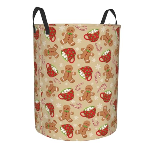 Christmas Candy Laundry Basket Storage Bin Foldable Laundry Hamper Clothes Storage Bucket Organizer 19.6x15.7 Inch For Laundry Room/Bedroom/Bathroom - color: Christmas Candy