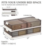 Under Bed Storage Containers - 3Pack, Stackable Under Bed Rolling Storage Plastic Containers, 11.5Gal Storage Bins with Wheels, Multi-purpose Storage Bins with Lids for Clothes, Shoes, And Duvets - size: 11.5Gal - 3 Pack