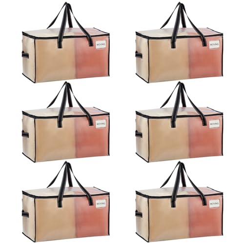 VENO 6 Pack Heavy Duty Moving Bags, Clear Storage Bags for Clothes and Comforters, College Dorm Essentials Packing Supplies, Foldable Boxes Alternative (Clear, 6 Pack) - color: Clear, size: 6 Pack