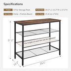 4-Tier Shoe Rack Organizer, Metal Mesh Shoe Storage Shelf, for Entryway, Hallway, Closet, Dorm Room, Industrial, Rustic Brown - size: 4-Tier