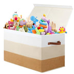 Mayniu Large Toy Box Chest with Divider, Sturdy Toy Storage Bin Organizer Baskets with Lid for Kids, Boys, Girls, Nursery, Living Room, Bedroom, Playroom, Closet, 25"x13" x16"(Gradient Brown) - color: Large Gradient Brown