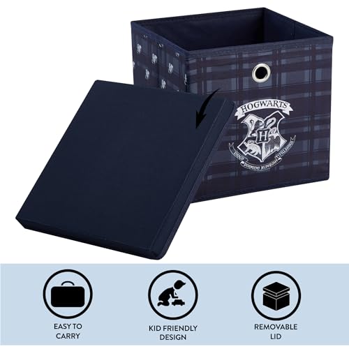 Harry Potter Collapsible Storage Cube with Removable Lid,10” x 10” x 10” Fabric Organizer Bin for Kids Bedroom, Closet or Playroom Décor - color: Harry Potter