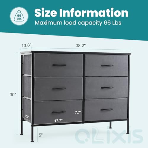 OLIXIS 6 Drawers Storage Organizers Units, Closet Organizers and Storage for Clothes, Fabric Storage Drawer TV Stand for Living Room, Chest of Dresser in 31.5" D x 11.8" W x 31.5" H, Grey - color: Grey, size: 31.5"D x 11.8"W x 31.5"H (6 Drawers)
