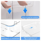 Diesisa Acrylic Wall Mounted Shower Caddy, Clear, Large Size 4D x 12.8" W x 3.3" H, Acrylic Shelf, No Drilling Walls Adhesive Shelf, Bathroom Shelves with Self Adhesive Tape for Bathroom, Kitchen - color: Clear - Long Basket