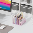 gianotter Mail Organizer Countertop, Metal File Holder with 3-Slot, Pink Desk Accessories for Women Office (Pink) - color: Pink
