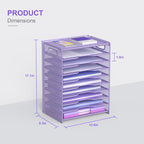 OUTWOLF 10 Tier Paper Organizer - Letter Tray Mesh Desk File Organizer with Handles for Office School Desktop, Purple - color: Purple