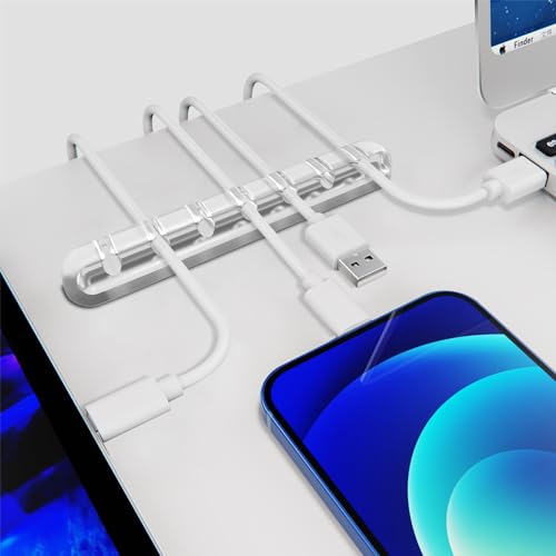 SOULWIT Cable Holder Clips, 3-Pack Cable Management Cord Organizer Clips Silicone Self Adhesive for Desktop USB Charging Cable Nightstand Power Cord Mouse Cable Wire PC Office Home - color: 357-Slot-Clear, size: 753-Slot