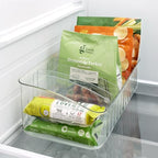 YouCopia FreezeUp Freezer Bin 15", BPA-Free Clear Fridge Organizer with Adjustable Dividers and Handles for Frozen Food and Leftovers - size: 15" Deep