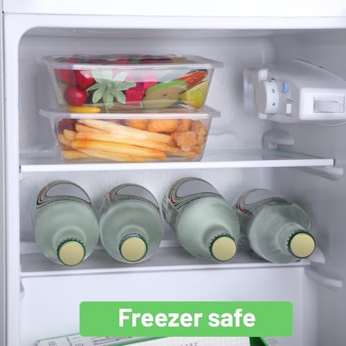 Bokon 100 Pcs Plastic Meal Prep Container with Lid Disposable Clear Lunch Containers Stackable Food Storage Container Box Spill Proof for Salad Snack Microwave Dishwasher Freezer Safe (25 oz) - size: 25 oz