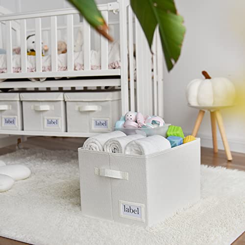 GRANNY SAYS Cloth Storage Bin with Label Holder, Closet Organizers and Storage Shelves, Sweater Storage Boxes for Closet Room, Storage Baskets for Organizing, Pearl White, Large, 3-Pack - color: Pearl White, size: Large