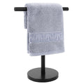 T-Shape Bath Hand Towel Holder Stand, Stainless Steel Free Standing Hand Towel Rack, for Bathroom Kitchen & Countertop, Matte Black - color: Black-1 Pack