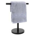 T-Shape Bath Hand Towel Holder Stand, Stainless Steel Free Standing Hand Towel Rack, for Bathroom Kitchen & Countertop, Matte Black - color: Black-1 Pack