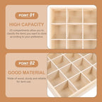 Ciieeo Wooden Drawer Organizer Box 13.38X10.62X1.96In Multi-Compartment Storage Divider for Socks Underwear Keys Home Closet Organization