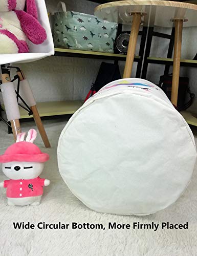 QUEENLALA Large Storage Basket,Laundry Hamper/Bathroom/Home Decor/Collapsible Round Storage Bin,Boys and Girls Hamper/Boxes/Clothing(Golden Unicorn) - color: Golden Unicorn