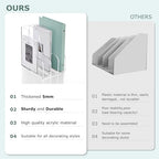 SANRUI Clear Vertical Magazine File Holder, Acrylic Desk Organizer and Storage Bins Holding for Magazines Binders, Notebooks, Envelopes A4 Folder Binder Holders Sorter, 3 Compartments - style: A4 3-Sections File Holder