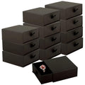 Coobbar Luxury Velvet-Lined Jewelry Gift Box 12-Pack, Compact Drawer Style Organizer for Earrings & Rings, Elegant Bracelet Display Box, Small Jewelry Storage Box, 3.5x3.5x1.26 Inches (Coffee) - color: Coffee