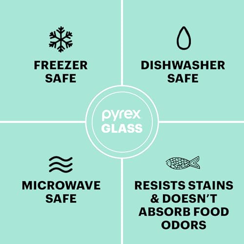 Pyrex Freshlock (4-Pack) Mixed Sized Glass Food Storage Containers Set, Airtight & Leakproof Plastic Locking Lids BPA-Free, Meal Prep Containers Set, Freezer Dishwasher Microwave Safe - size: 4 Pack