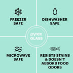 Pyrex Freshlock (4-Pack) Mixed Sized Glass Food Storage Containers Set, Airtight & Leakproof Plastic Locking Lids BPA-Free, Meal Prep Containers Set, Freezer Dishwasher Microwave Safe - size: 4 Pack