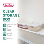 Sterilite 60 Pack Storage Box, 12 Quart Stackable Tote, Clear Plastic Container with Secure Snapping Lids for Home and Office Organization, White - size: 12 Quart, style: 60