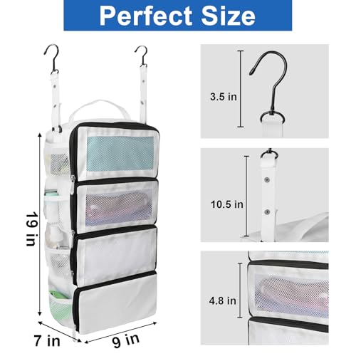 Olosar Suitcase Organizer, Travel Luggage Organizer Portable Hanging Travel Shelves Collapsible Hanging Packing Cubes for Carry on Suitcase - color: White-S, size: Small