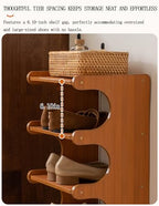 Narrow Vertical Shoe Rack - Slim Space Saving Free Standing Shoe Storage Organizer, for Entryway, Closet, Bedroom, Garage, Small Apartmen (Brown Wooden, 7layers 37.8" H) - size: 7layers 37.8"H