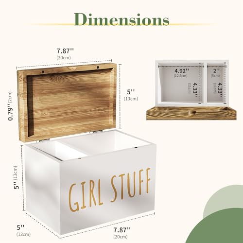 Tampon Holder for Bathroom with Hinged Lid, Feminine Product Organizer, Bathroom Period Products, Toilet Organizer, Bathroom Accessories Box for Girl Stuff (White) - color: White