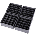 DIOMMELL 4 Pack Foldable Cloth Storage Box Closet Dresser Drawer Organizer Fabric Baskets Bins Containers Divider for Clothes Underwear Socks Lingerie Clothing, Dark Grey 40-0000 - color: Dark Grey