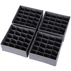 DIOMMELL 4 Pack Foldable Cloth Storage Box Closet Dresser Drawer Organizer Fabric Baskets Bins Containers Divider for Clothes Underwear Socks Lingerie Clothing, Dark Grey 40-0000 - color: Dark Grey