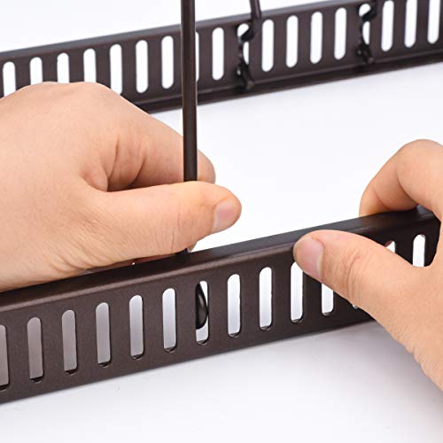 Toplife 10+ Bakeware Organizer Rack for Kitchen Bakeware, Cookware, Dinnerware, Cutting Boards, Plates, Pot and Pan Lids (Brown) - color: Brown, size: Bakeware Organizer