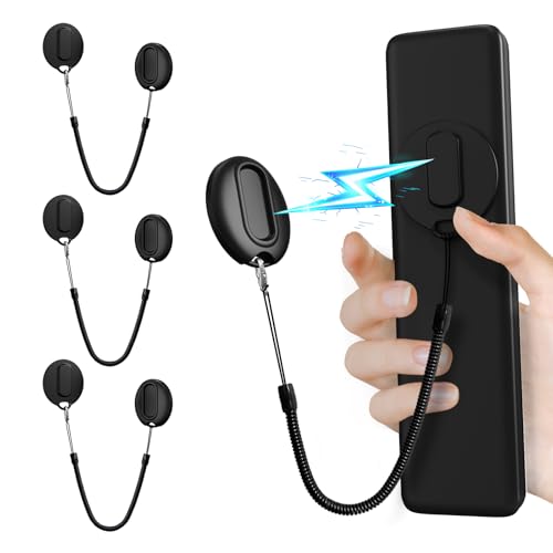 Magnetic Remote Control Holder with Security Cable Self-Adhesive Wall Mount, 3 Pack Silicone Organizer Retractable Anti-Loss Storage Wall Holder for TV, Fan and Air Conditioner Remote Control Black - color: 3 Black, size: Square