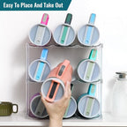 Design for Stanley 40 OZ & Large Bottles & Tumblers with Handle, Acrylic Water Bottle Organizer - Stackable Clear Wine Rack, Cup Holder for Home Kitchen Pantry Shelf Countertop Cabinet, 3 Tier Hold 9 - size: 3 Tier for 9