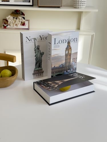 Decorative Storage Book Box – Hidden Storage for Remote Controls, Keys, and Small Items – Elegant Home Decor for Living Room, Bedroom, Coffee Table – Modern Style Faux Book Organizer (London) - style: London