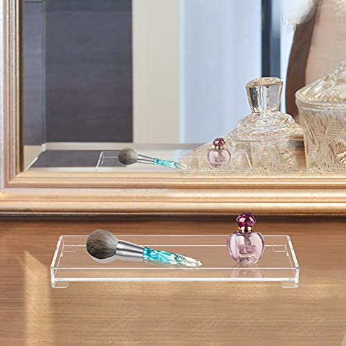 Vanity Bathroom Tray, Acrylic Rectangle Decorative Catchall Organizer Storage Tray - Clear - color: Clear, size: 11.2" x 4.1" x 1"