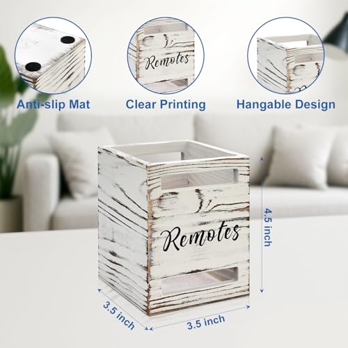 Small Remote Control Holder for Table Bedside Organizer Controller Holder Remote Holders Wall Mount Remotes Organizer for Bed Couch Wooden Control Box Wall Storage Rustic Accessories for TV Stand - color: Rustic White, size: 1 Slot