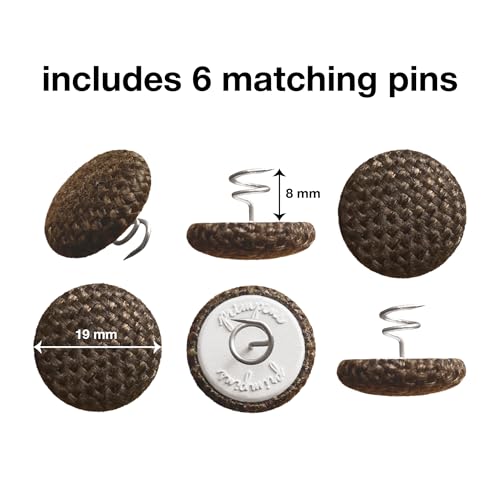 No Tuck Armchair Caddy with Matching Pin Fasteners - 19 x 24 Inches - No Tucking, No Slipping - Armrest Organizer for Recliner and Couch (Brown) - color: Brown