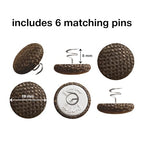 No Tuck Armchair Caddy with Matching Pin Fasteners - 19 x 24 Inches - No Tucking, No Slipping - Armrest Organizer for Recliner and Couch (Brown) - color: Brown