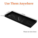 Bathroom Sink Countertop Vanity Organizer Tray, Silicone Kitchen Organizer Soap Tray, Organizer Counter Tray for Jewelry Perfume Cosmetics Keys - Black Silicone Rectangular 11.7”